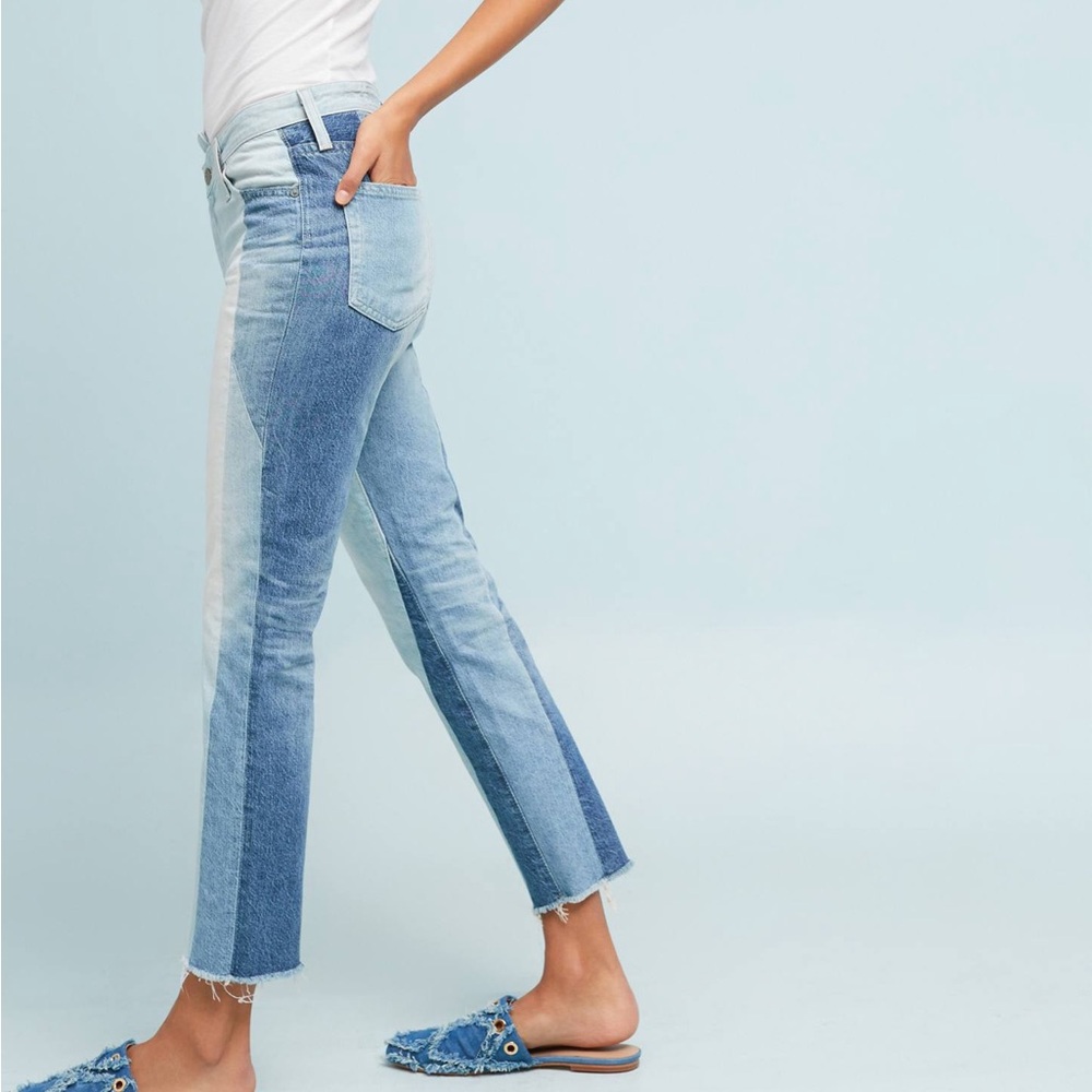 AG Adriano Goldschmied Jeans 29 The Isabelle High Rise Straight Crop Raw Hem